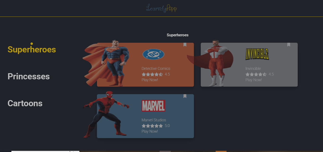 Learnlyapp - A cartoon based Game app