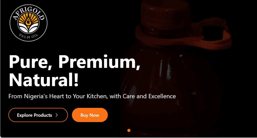 Afrigold - An e-commerce website for foodstuffs